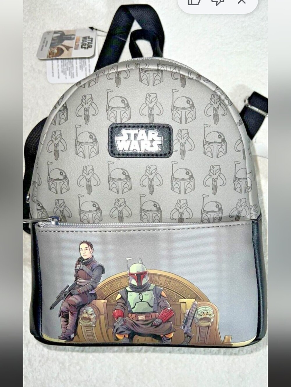 Star Wars Boba Fett & Fennec Shand Mini Backpack | Faux Leather Mandalorian Bag